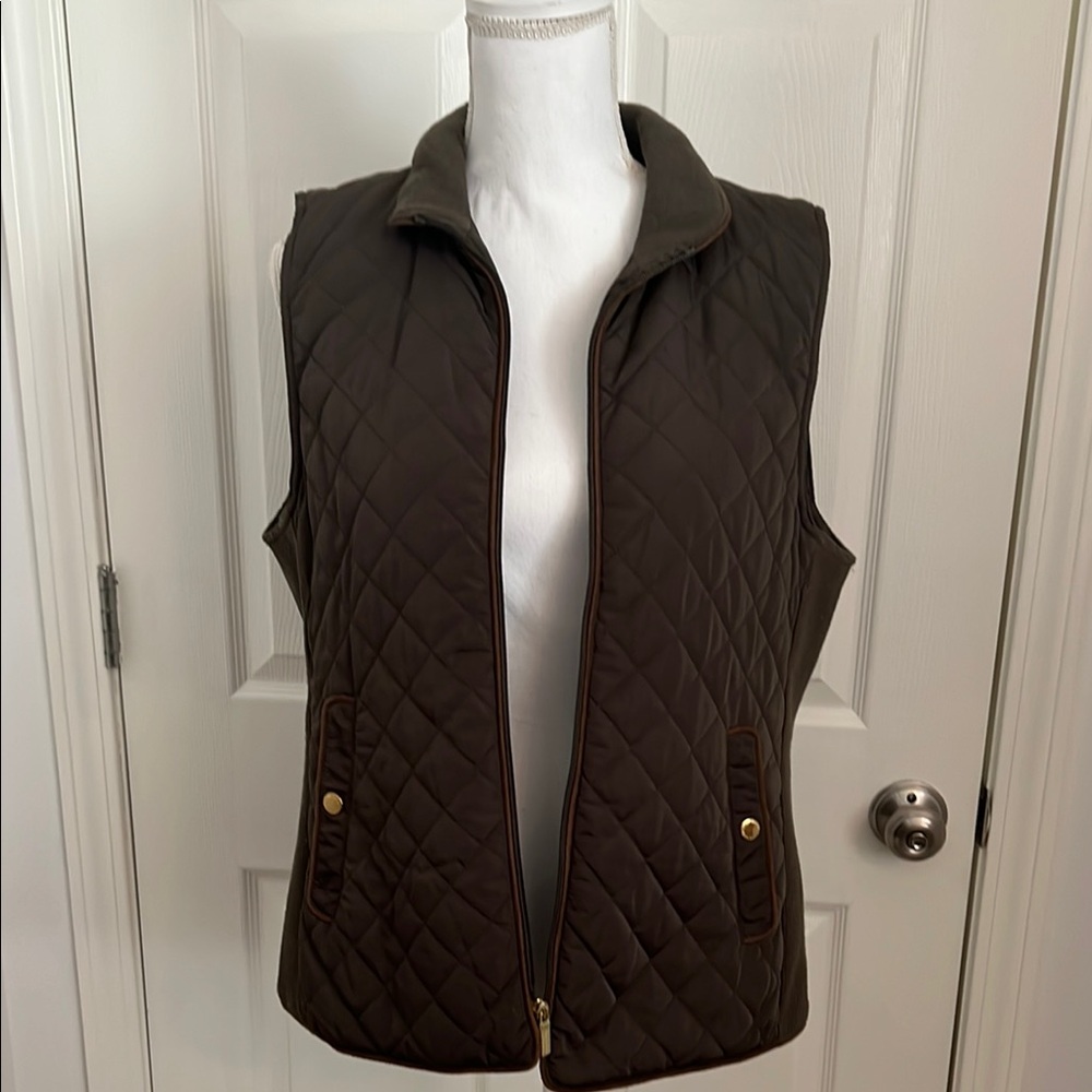 Quilted Vest with Gold Accents